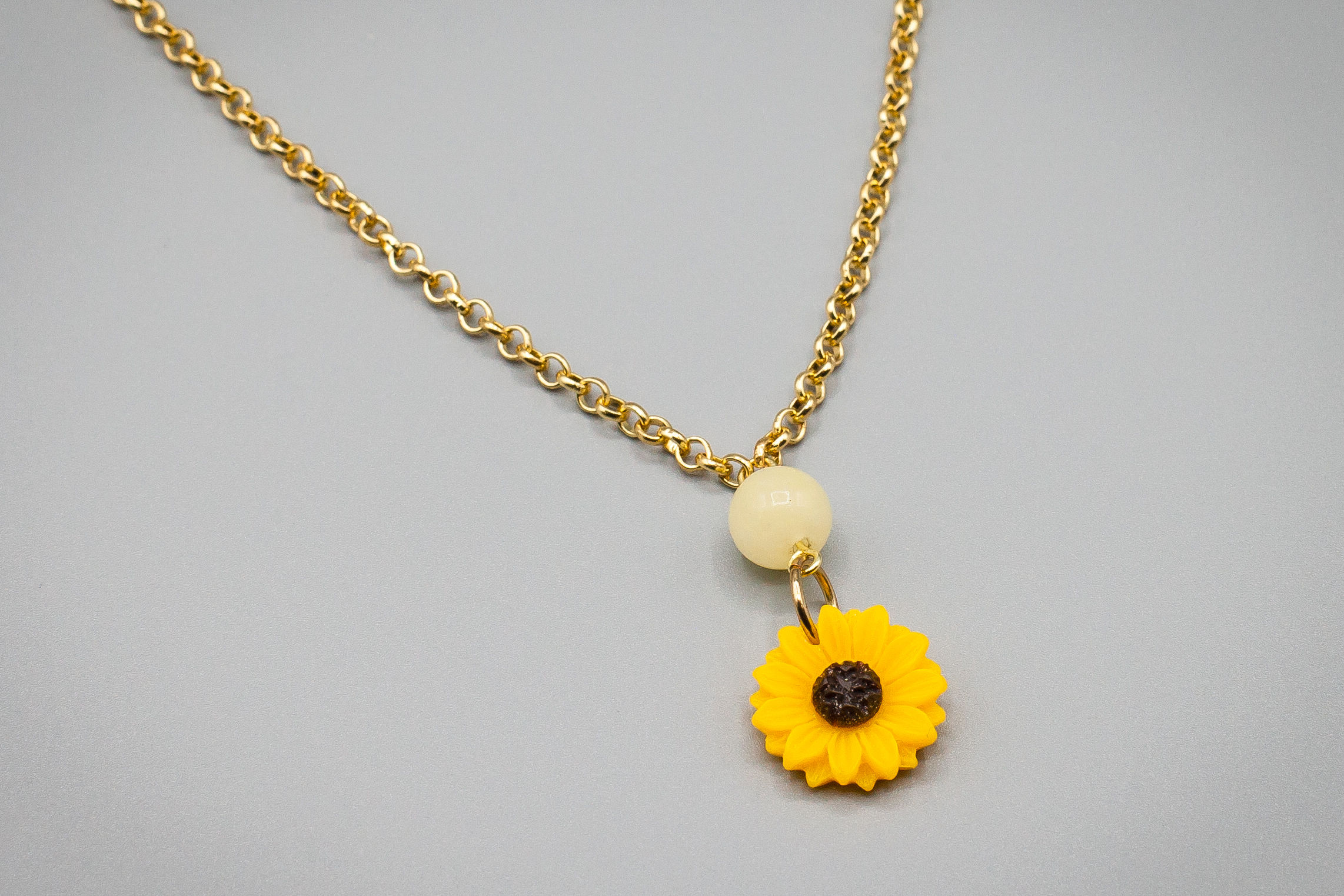 Gold Sunflower Necklace