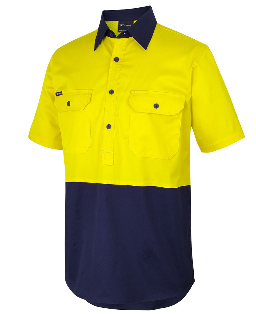 Thumbnail: JB'S 6HVCW Men's Hi Vis Close Front S/Sleeve 150g Work Shirt