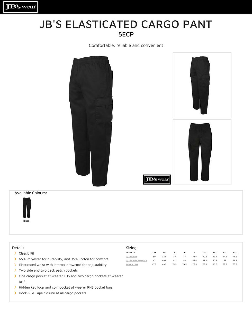 Thumbnail: JB's 5ECP Men's Elasticated Cargo Pant
