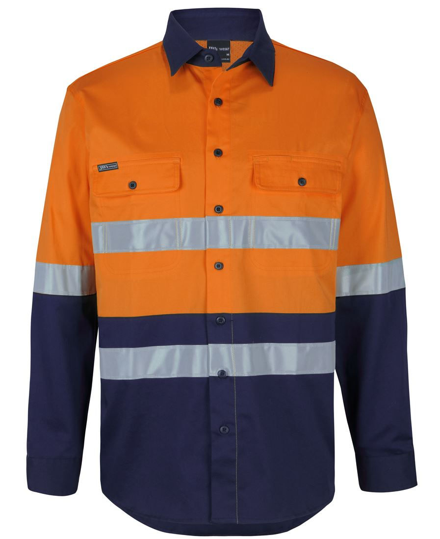 Thumbnail: JB'S 6DSWL Men's Hi Vis (D+N) L/S Stretch Work Shirt