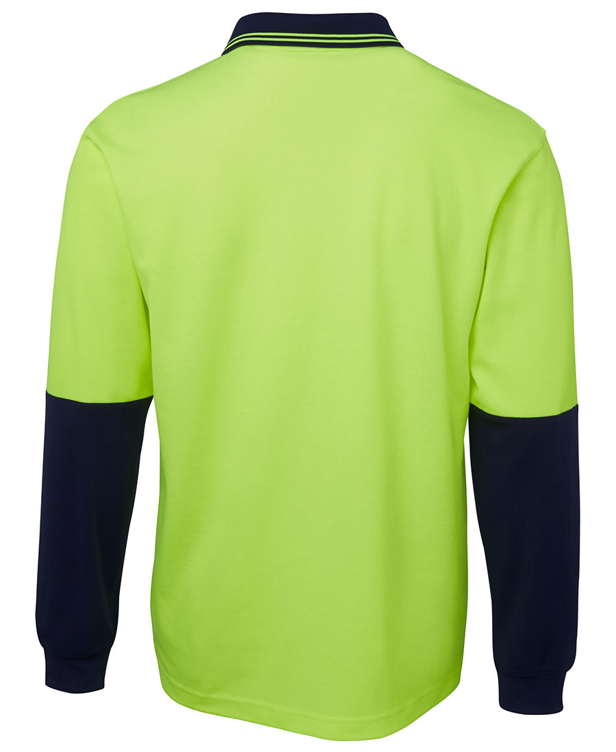Thumbnail: Men's 6HPL Hi-Vis L/Sleeve Cotton-Back Polo