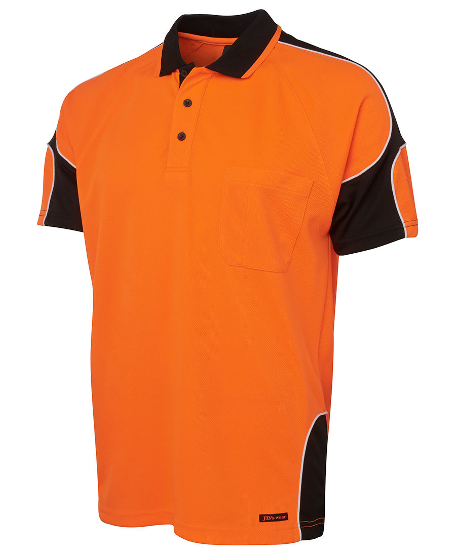 Thumbnail: Men's 6AP4S Hi-Vis S/Sleeve Arm-Panel Polo