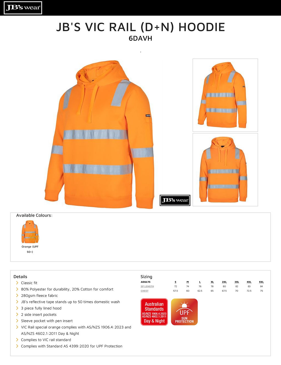 Thumbnail: JB's 6DAVH Vic Rail (D+N) Hoodie