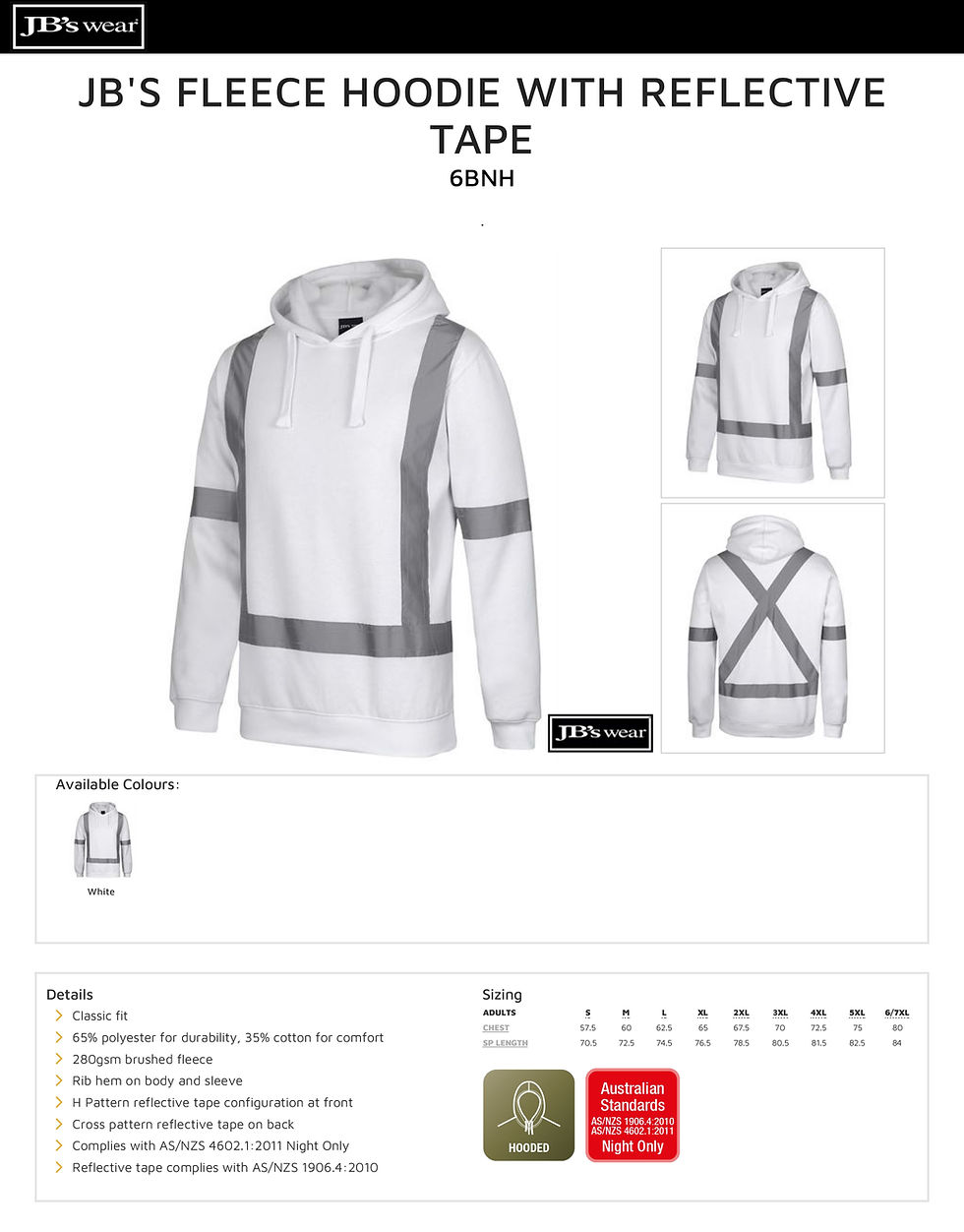 Thumbnail: JB's 6BNH Men's Fleece Hoodie with Reflective Tape