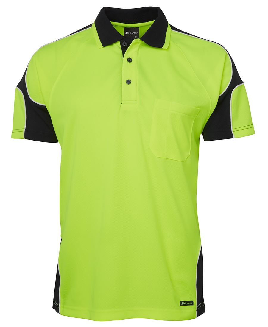Thumbnail: Men's 6AP4S Hi-Vis S/Sleeve Arm-Panel Polo