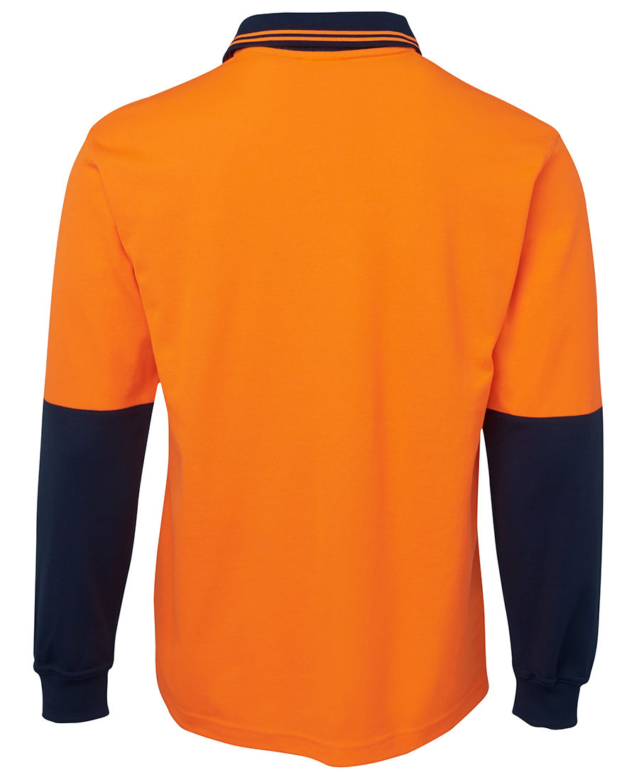 Thumbnail: Men's 6HPL Hi-Vis L/Sleeve Cotton-Back Polo