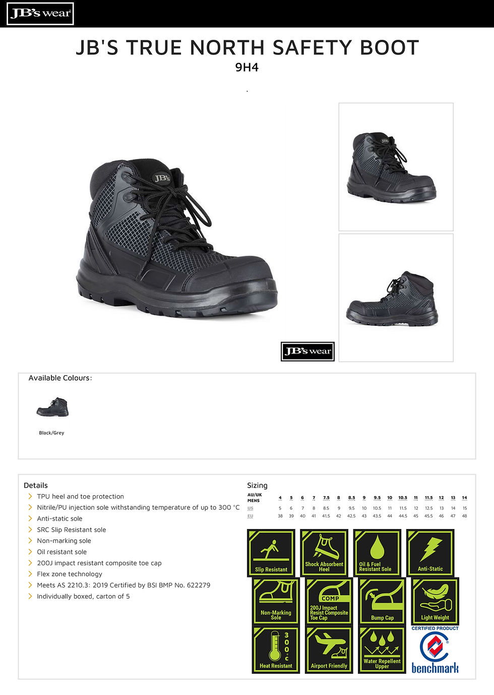 Thumbnail: JB's 9H4 Men's True North Safety Boot