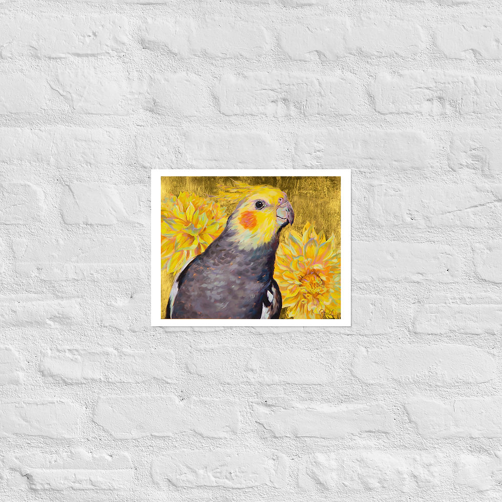 Cockatiel bird artwork on paper