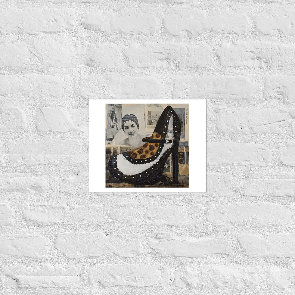 Audrey canvas reproduction of a high-heeled shoe painting