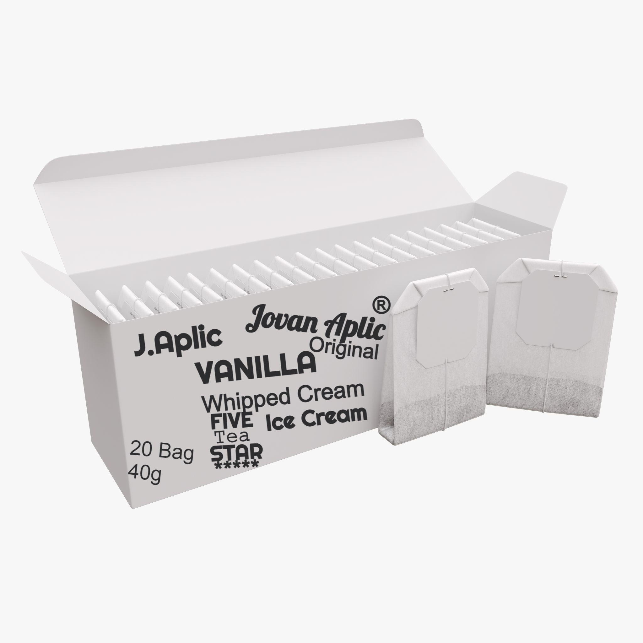 J.Aplic Whipped VANILLA FIVE STAR Ice Cream Tea 20 Bag 40g ®