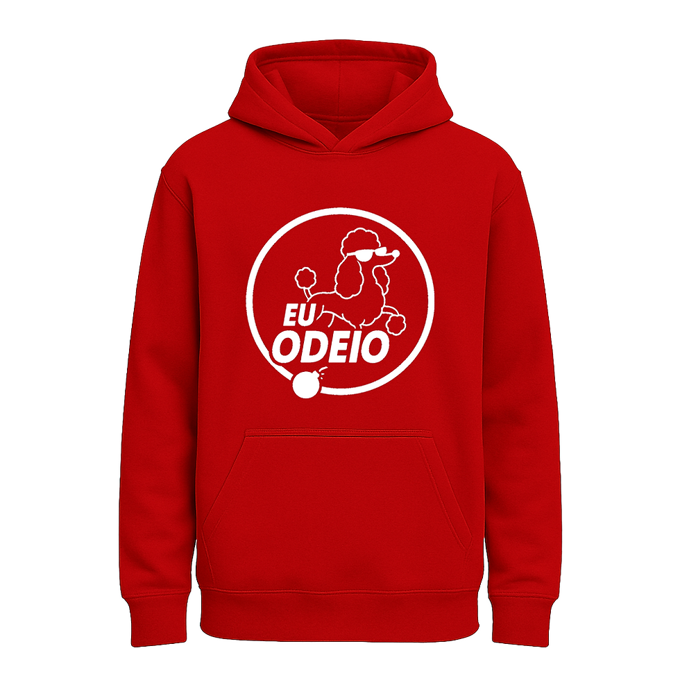 Miniatura: Moletom Canguru “Eu Odeio Poodle” (Logo Oficial)