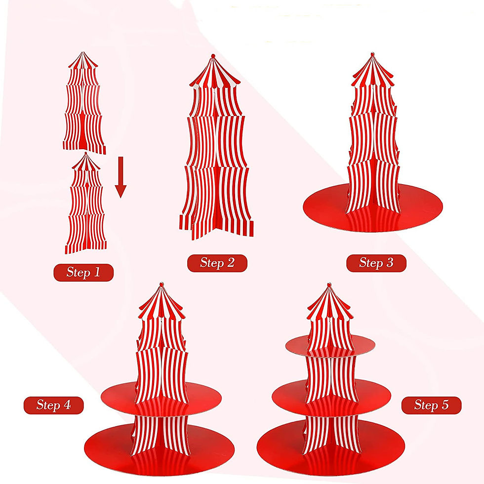 Thumbnail: 3-Tier Cake Stand Cardboard Dessert Cupcake Display Rack for Carnival Party