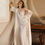 Thumbnail: Lace Long Robe Cardigan Nightgown Pajamas for Women Wedding Party Bride
