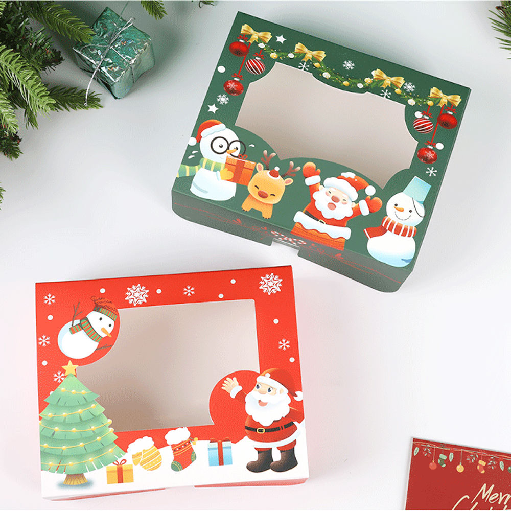 Christmas Clear Window Paper Cookies Box