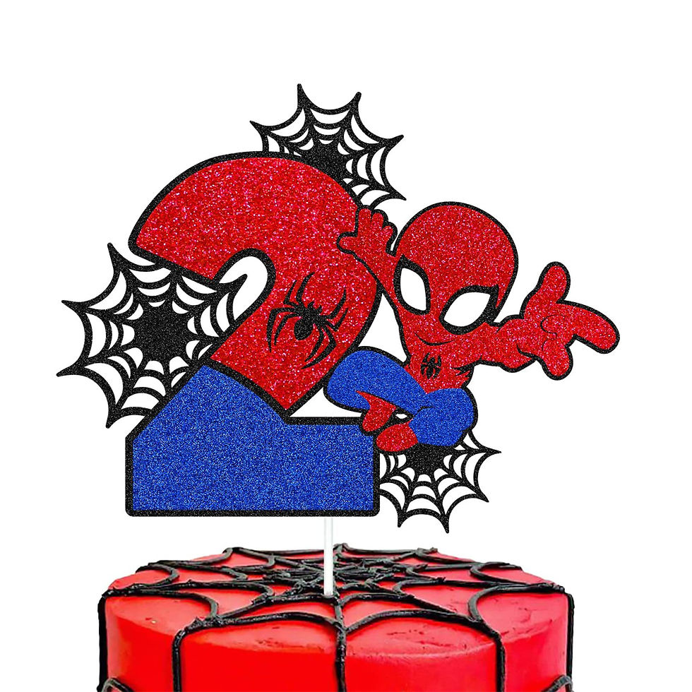 Thumbnail: Spiderman Paper Number Cake Topper Decor for Kids Happy Birthday Party