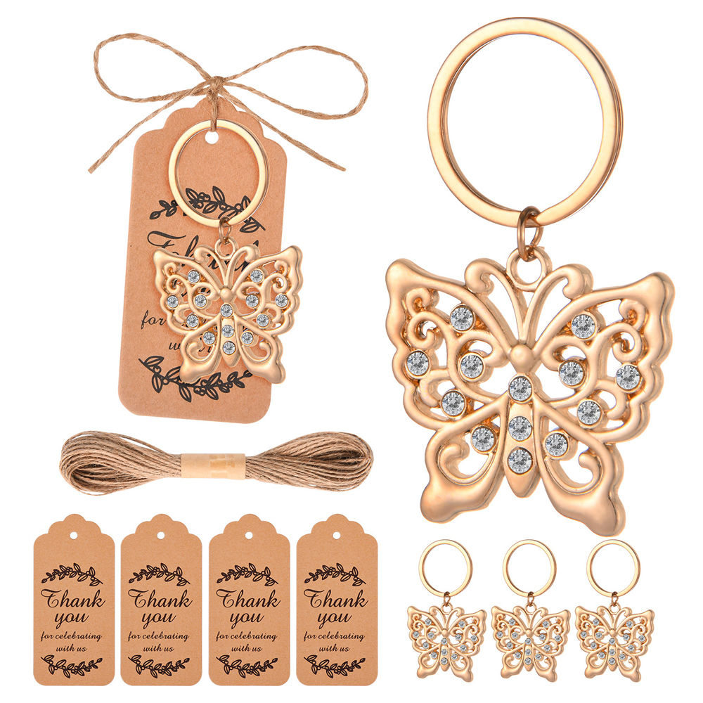 Butterfly Gold Key Chain Gift for Wedding Party Guests Favor