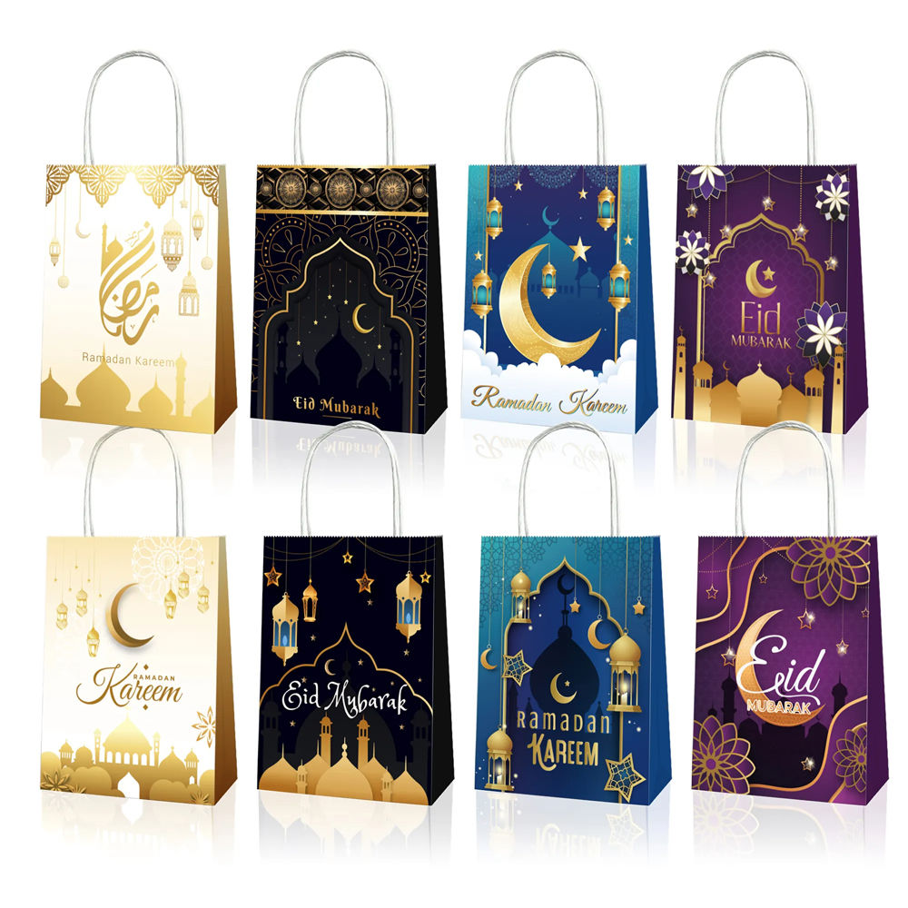 Eid Mubarak Gift Paper Bags with Handles
