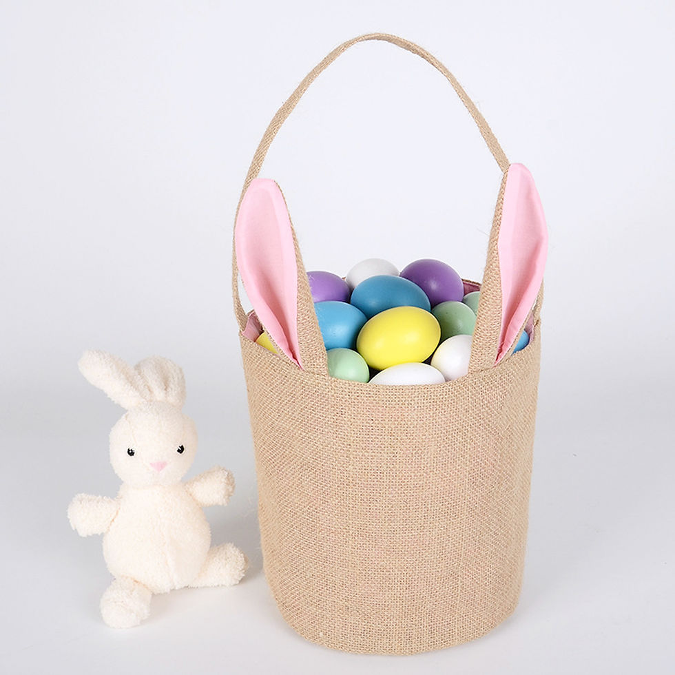 Thumbnail: Handle Jute Rabbit Ear Bag Easter Basket Gift Bags for Happy Easter Party Decor