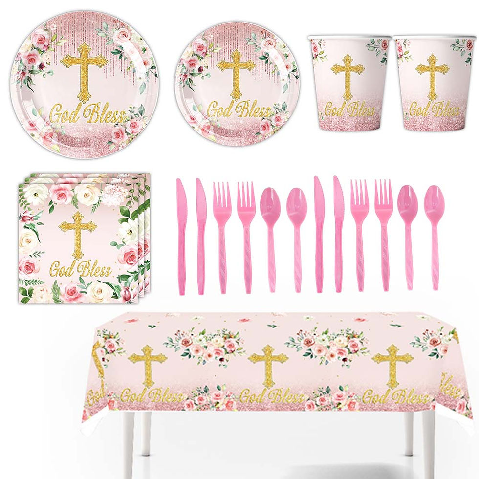 paper plate cup napkin paper table cover knife fork spoon set for baby girl party decor