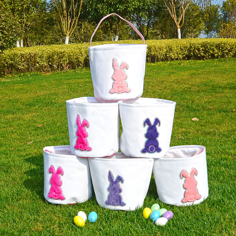 Bunny Easter Bucket Egg Hunt Basket for Kids