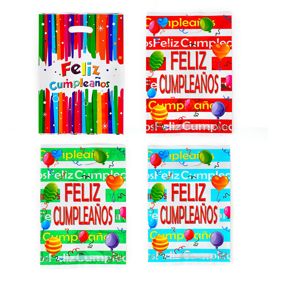 Thumbnail: 10 pcs/pack Feliz cumpleaños Plastic Handle Cookie Treat Candy Package Bags Bag