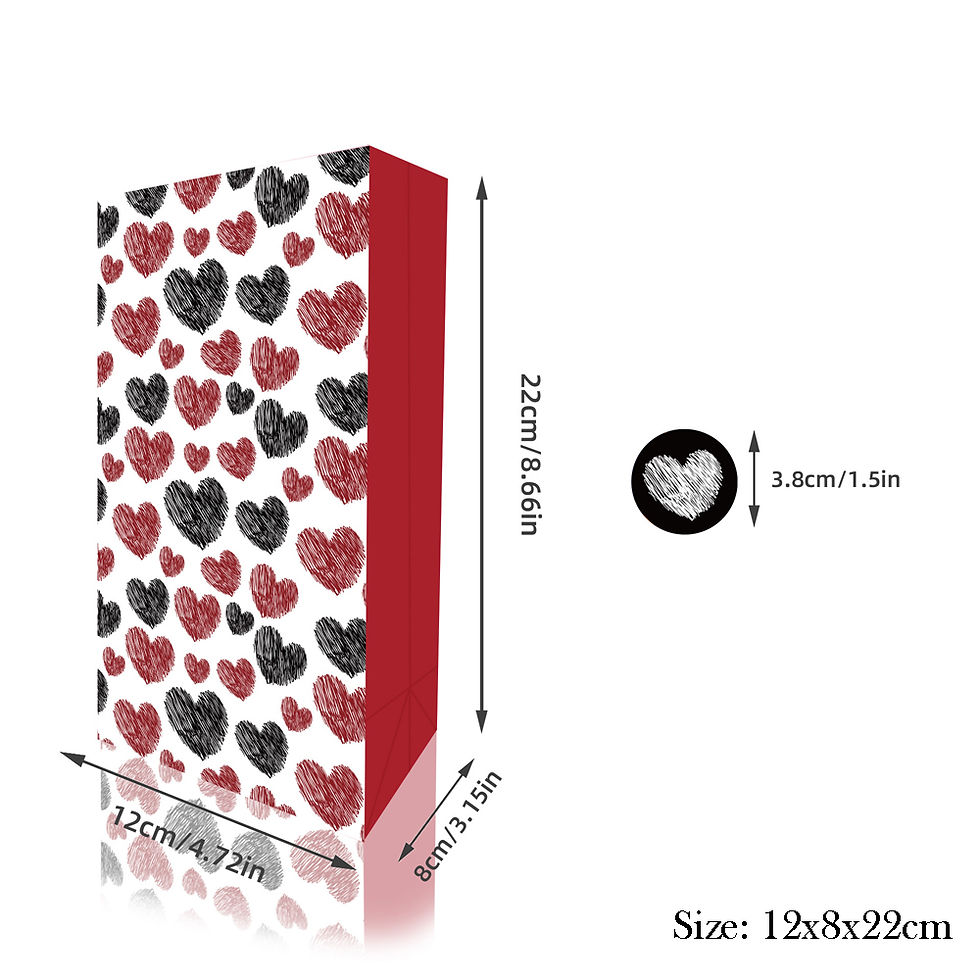 Thumbnail: 12 Pcs/Pack HappyValentine's Day Heart Paper Gift Bag Sweet Treat Packaging Bags