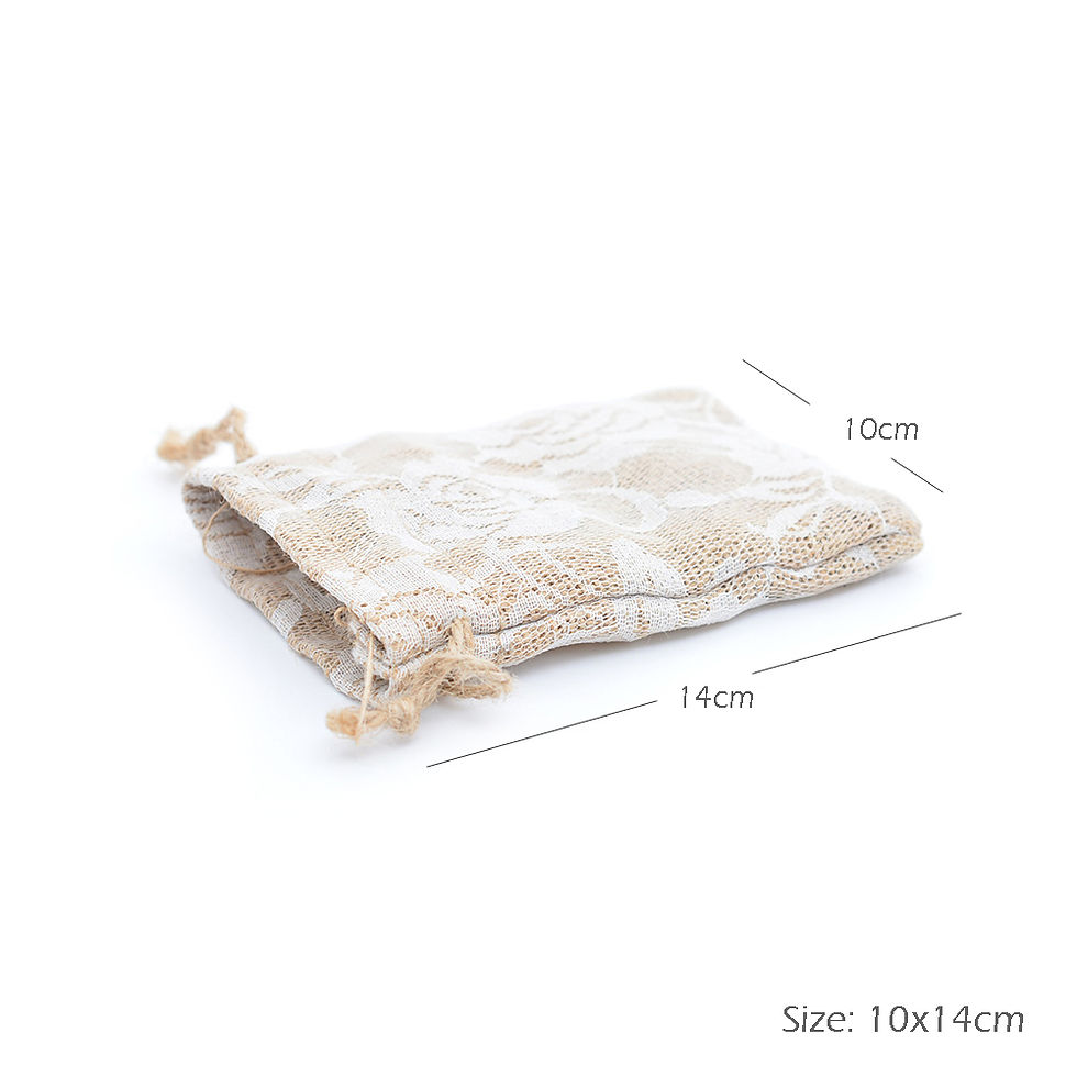 Thumbnail: Lace Rose Linen Jewelry Drawstring Bag Gift Bags for Valentine's Day