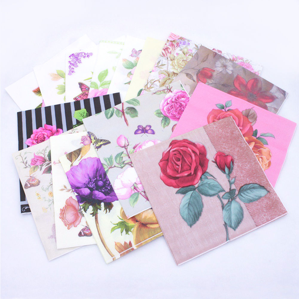rose flower napkin paper