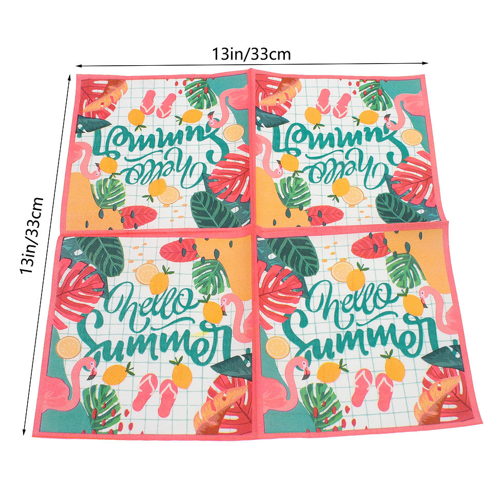 Thumbnail: 20 pcs/pack Hello Summer Themed Paper Napkin Papers for Summer Party Table Decor