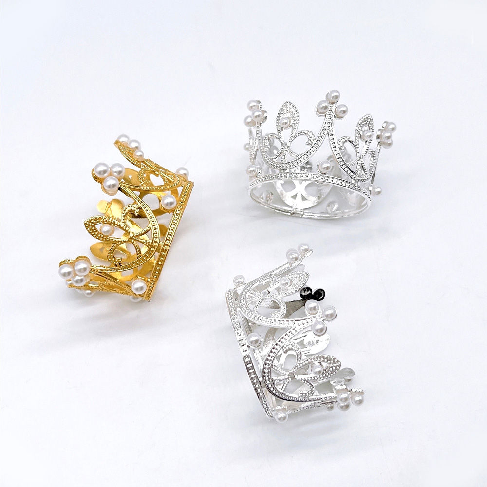pearl crown cake topper decor
