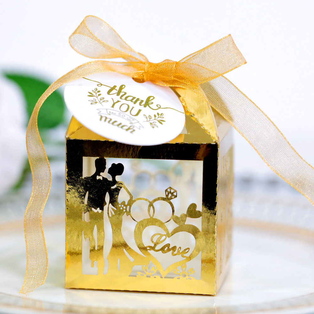 gold bride groom paper box gift boxes