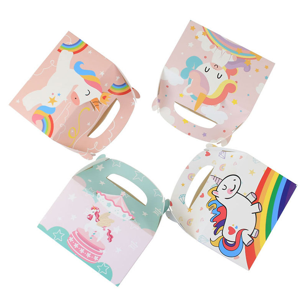 Thumbnail: Rainbow Unicorn Sweet Cookie Cupcake Handle Boxes