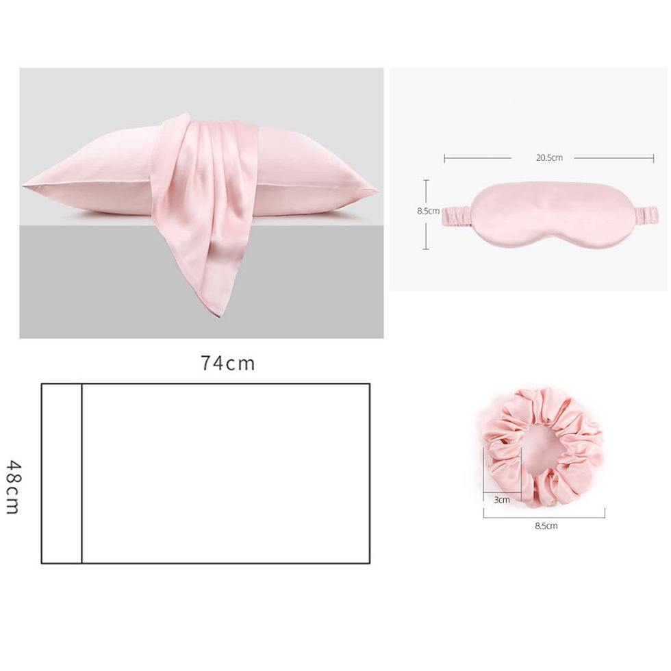 Thumbnail: 3 Pcs/Set Sleep Eye Mask Hair Ties Pillowcase Set for Wedding Gift