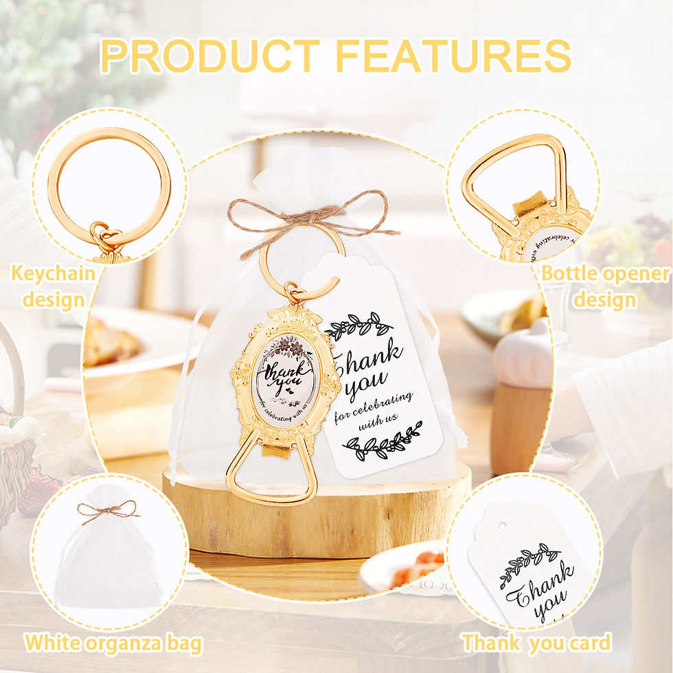 Thumbnail: gold key ring bottle opener gifts for wedding party guests
