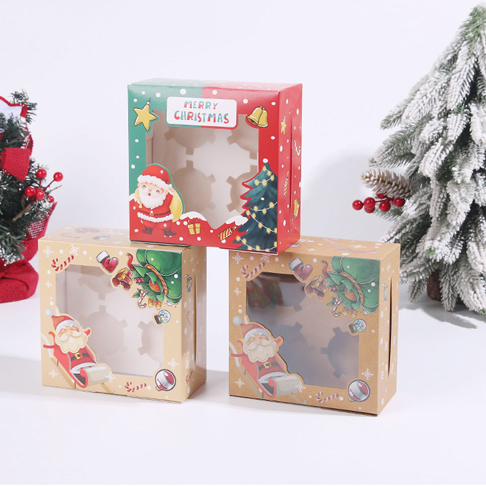 4 holes transparent window cake box