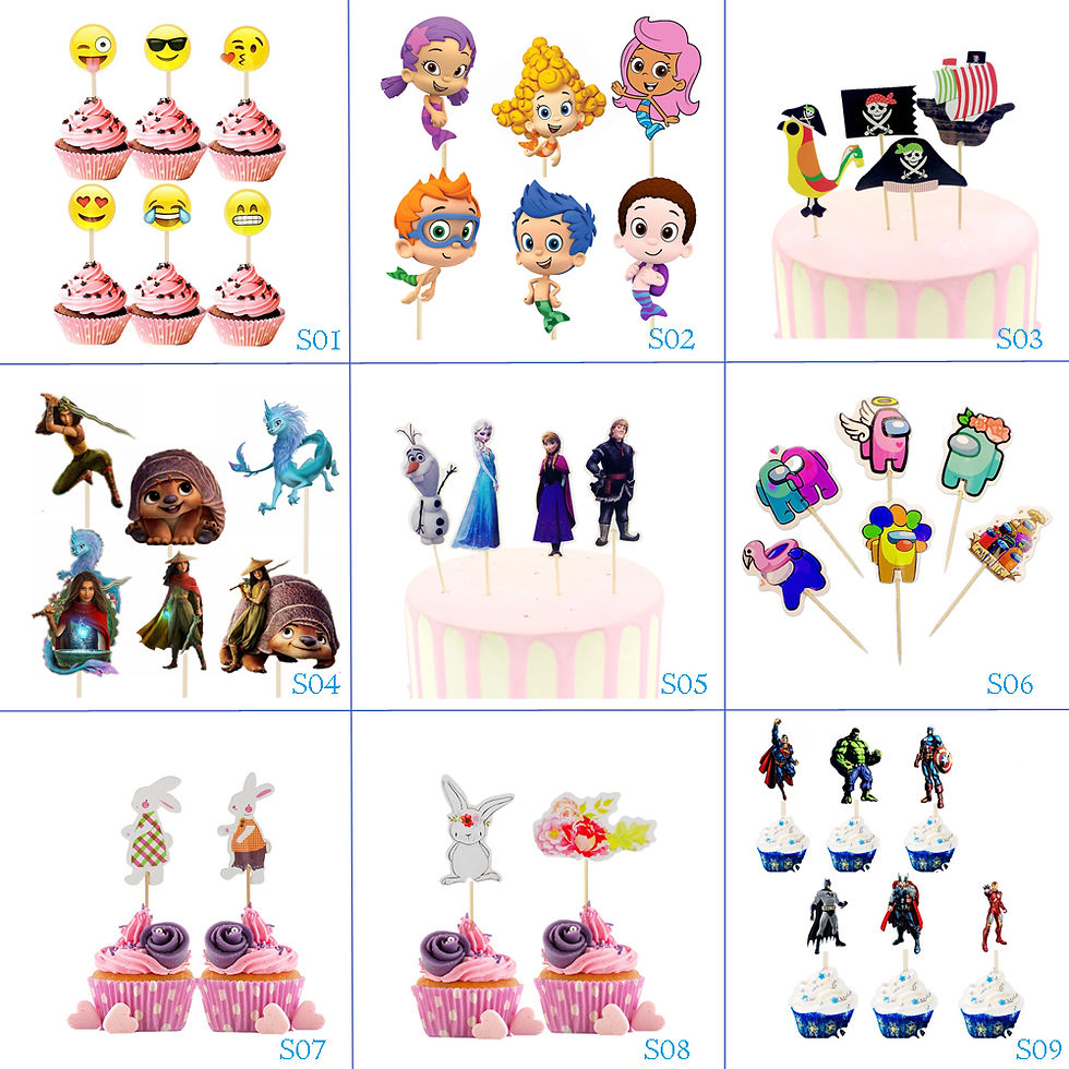 Thumbnail: 24 pcs/pack Paper Cupcake Topper Decor Toppers for Birthday Party Decoration