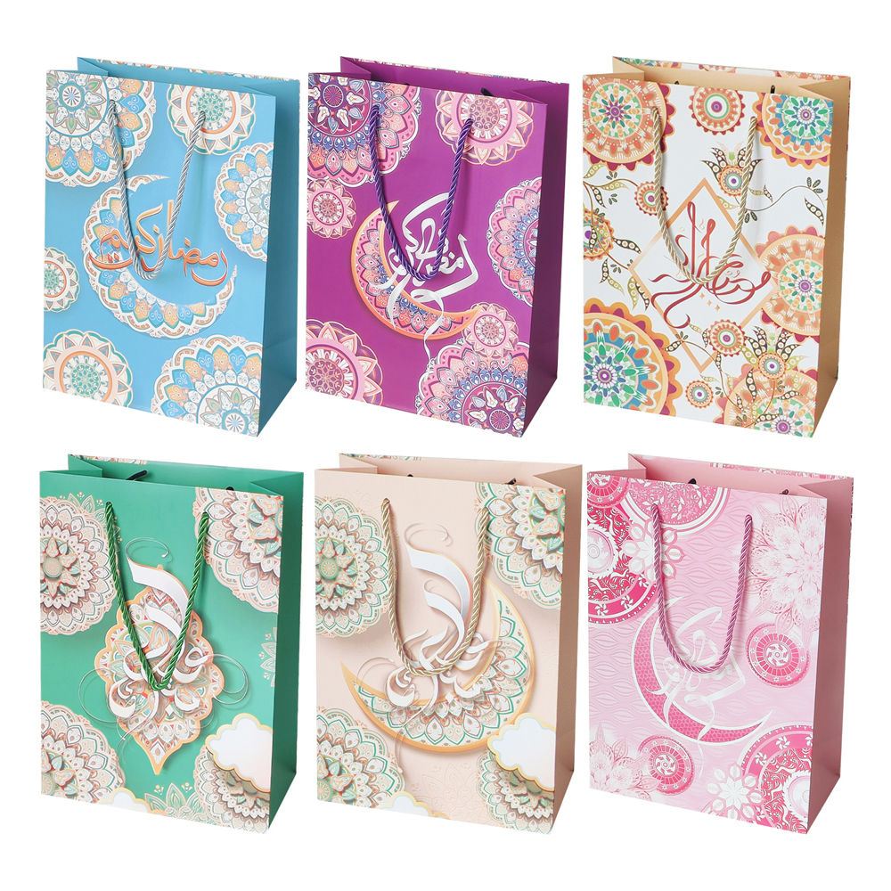 Eid Mubarak Moon Paper Gift Handle Bag Shopping Bags
