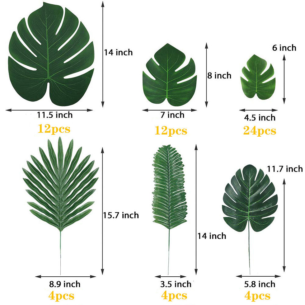Thumbnail: 60 Pcs/Set Artificial Plant Palm Leaves Turtle Leaf for Wedding Holiday Party