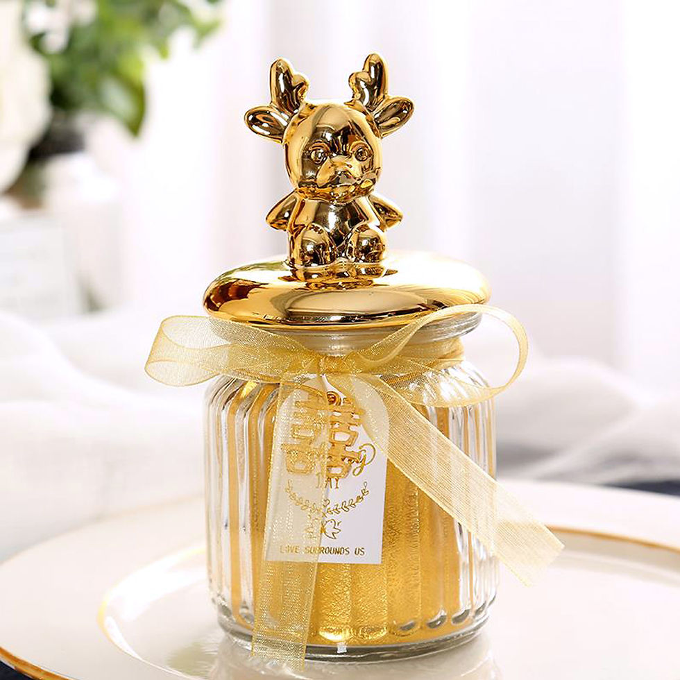 gold deer glass clear sweet cookie jar for party guests gift
