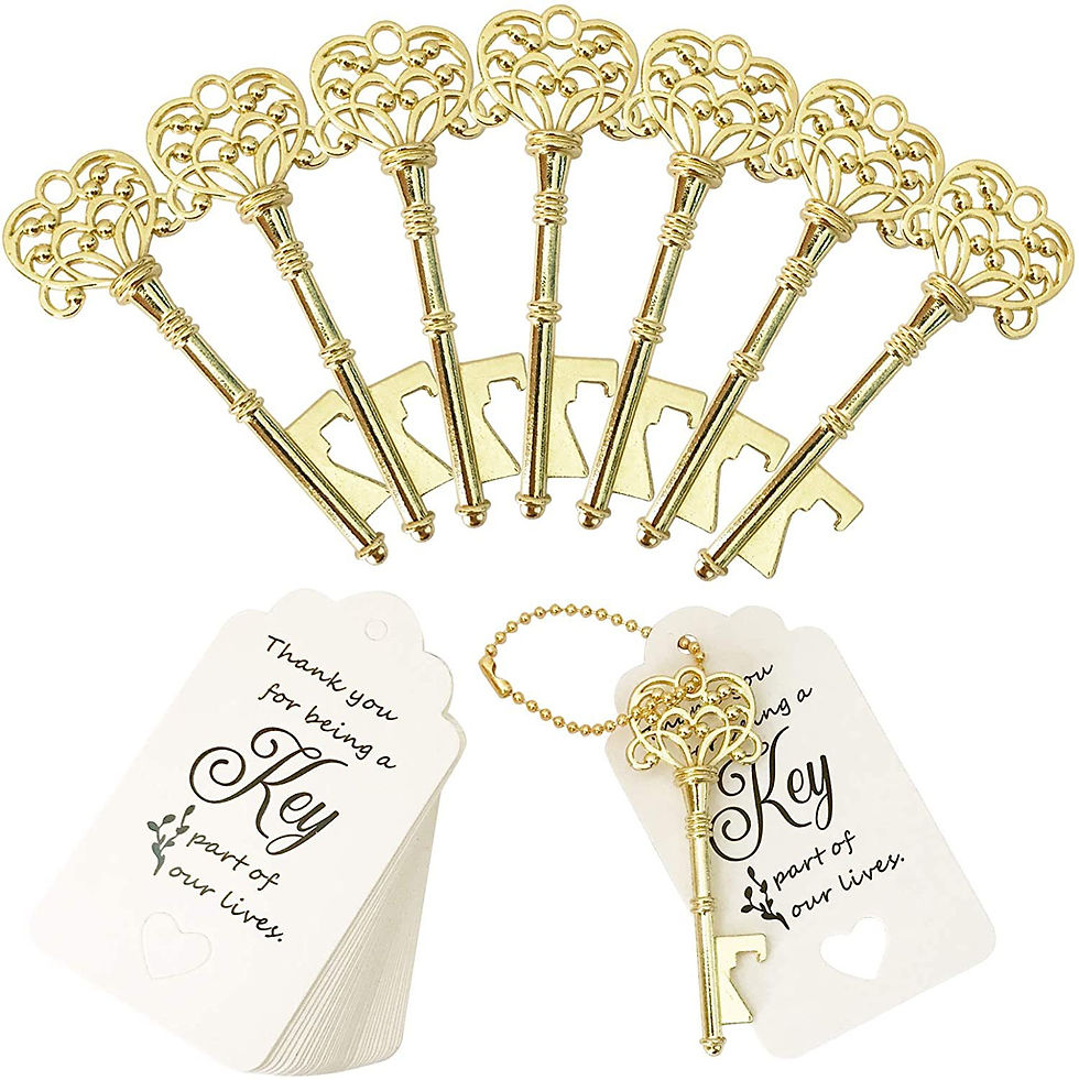 Thumbnail: 50 Set/Pack Vintage Key Bottle Opner with Paper Gift Card Set for Wedding Favor