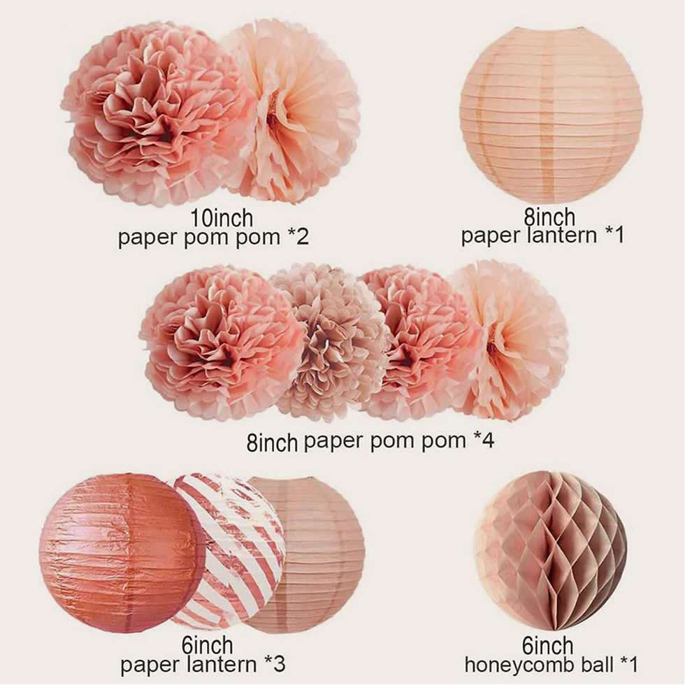 Thumbnail: 11 pcs/set Paper Honeycomb Ball Lantern Set for Festive Party Hanging Decor
