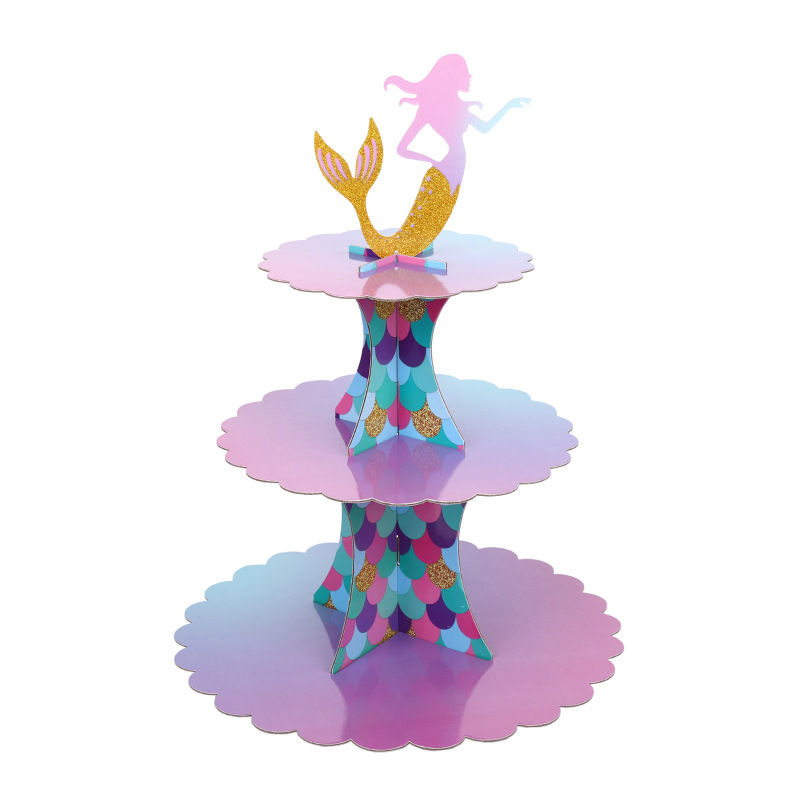 glitter mermaid cake cupcake dessert stands for birthday party decor
