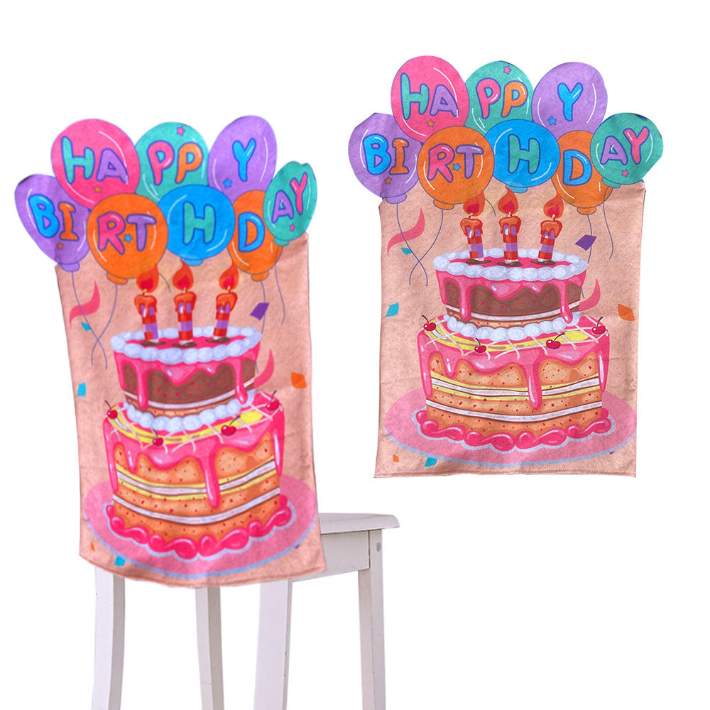 happy birthday chair cover for kid's birthday party decor