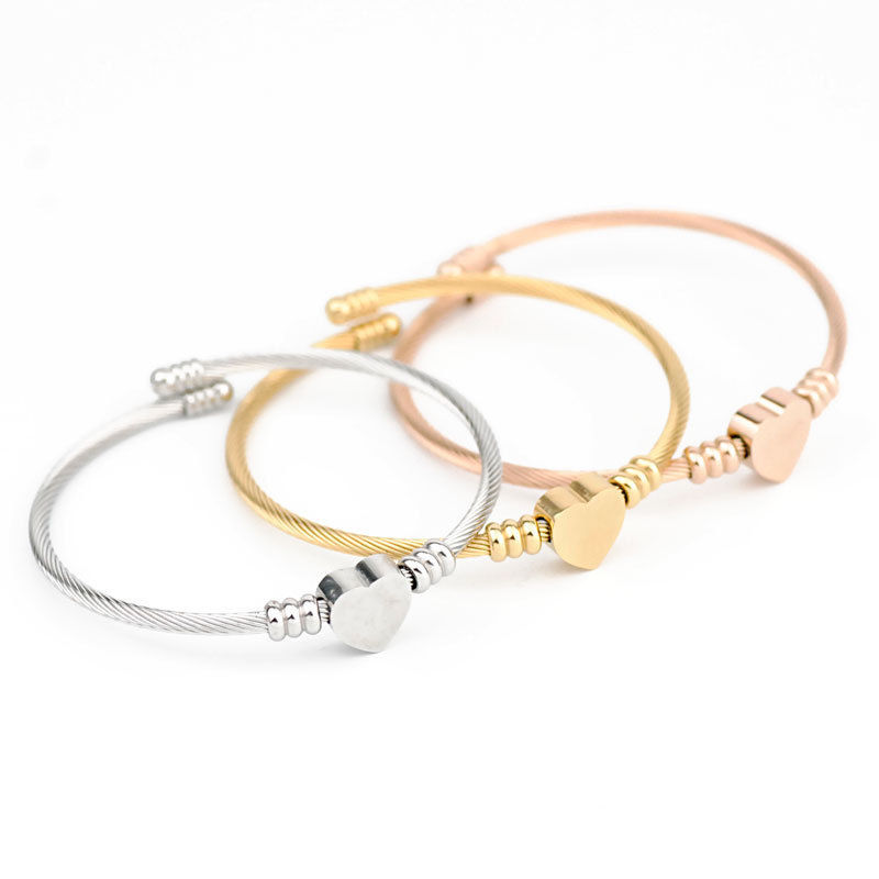 Thumbnail: Heart Wrap Bangle Women Girl Bracelet for Holiday Birthday Party Gift