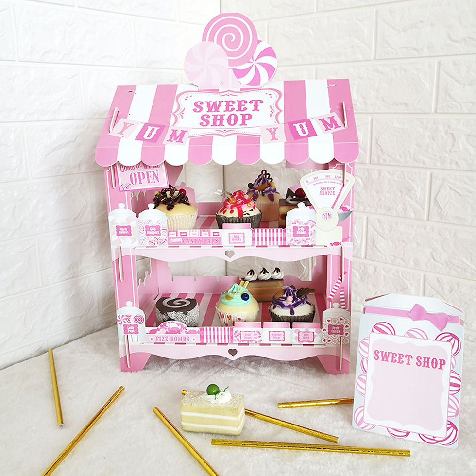 house shaped paper dessert display holder stand