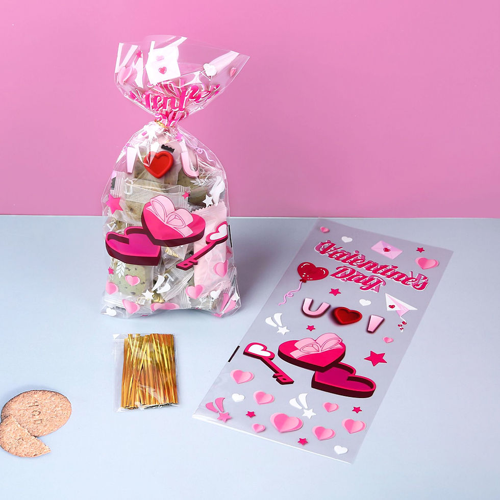 Thumbnail: love heart chocolate cookie bags for valentines day party