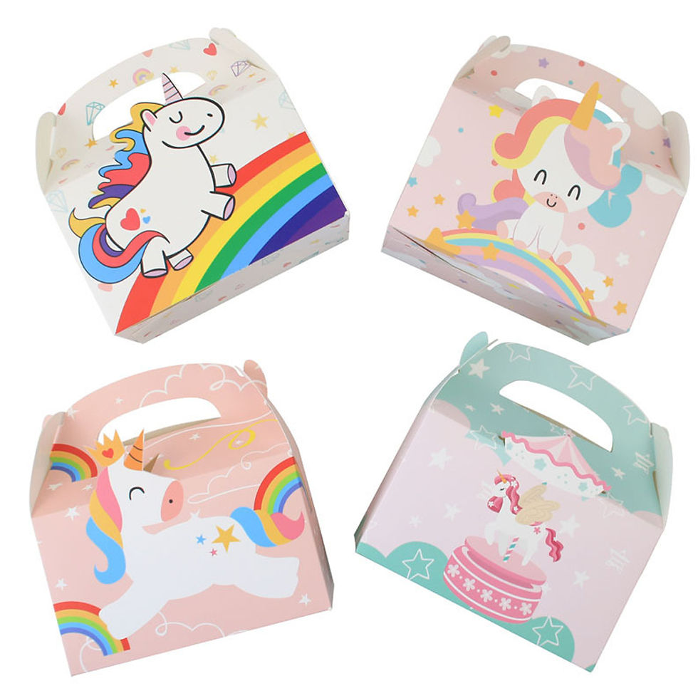 Cupcake Dessert Paper Boxes for Kids Birthday Party Decor