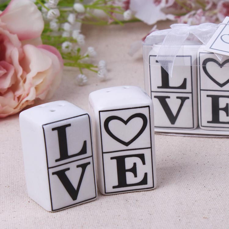 love Ceramic Salt and Pepper Shaker Set