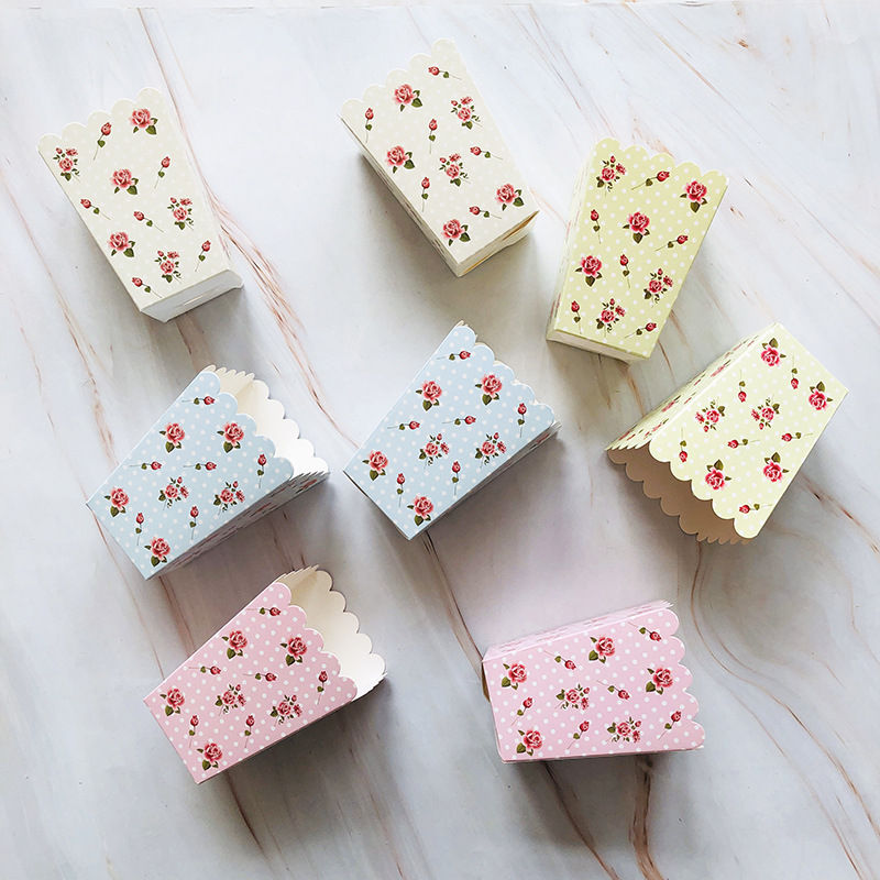 flower disposable popcorn boxes for holiday birthday party decoration supplies