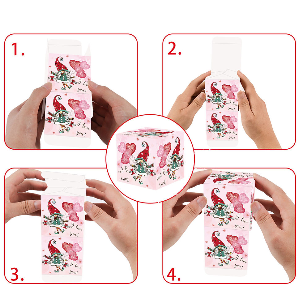 Thumbnail: 12 Pcs/Pack Valentine's Day Love Heart Paper Box Candy Chocolate Packaging Boxes